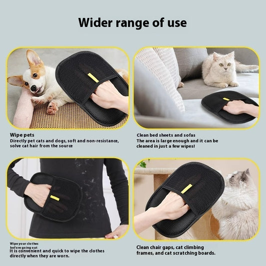 Pet Hair Removal Glove, Double-Sided Brush, Hair Removal, Suitable for Cats and Dogs, Pet Grooming Tool