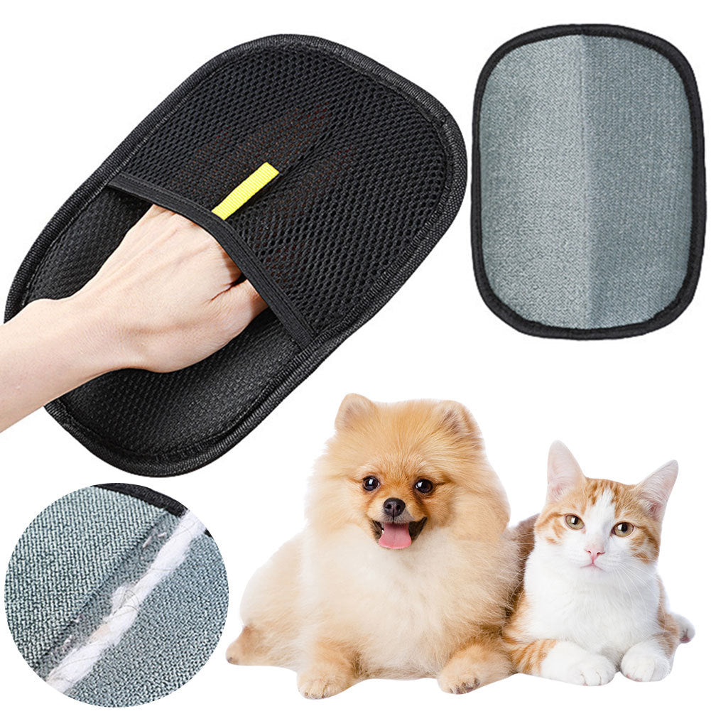 Pet Hair Removal Glove, Double-Sided Brush, Hair Removal, Suitable for Cats and Dogs, Pet Grooming Tool